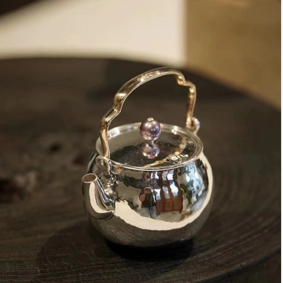 【雲梦】巴洛克珍珠提梁小银壶YH