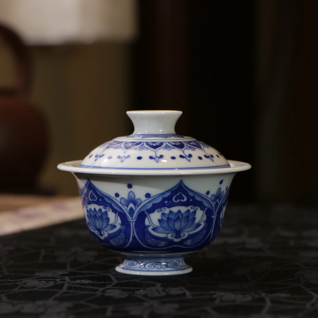 【雲梦】月造见物-步步莲升盖碗(YZJW00060)