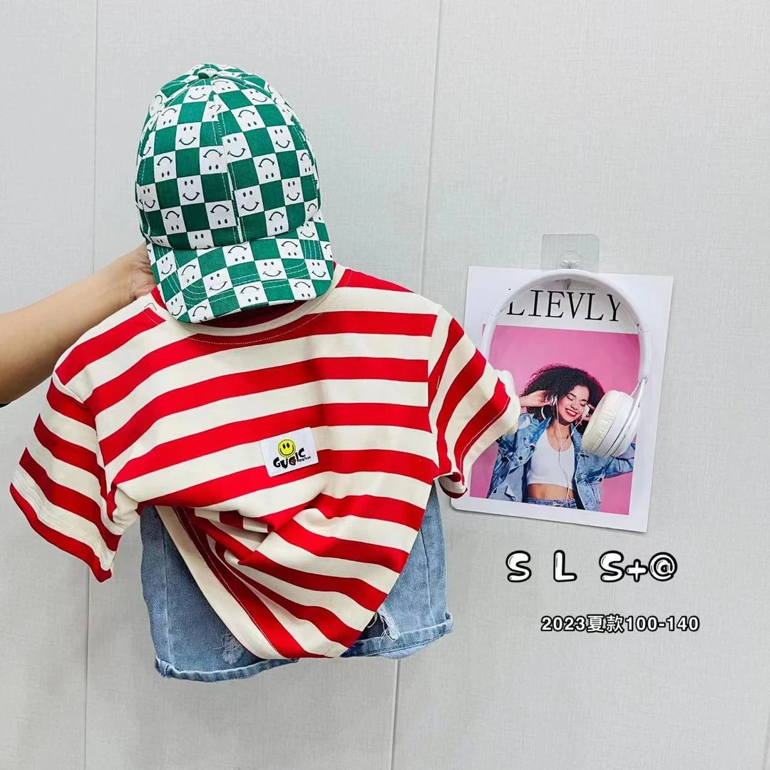 糖豆豆家短袖套装童装洋气时尚休闲夏款夏装条纹