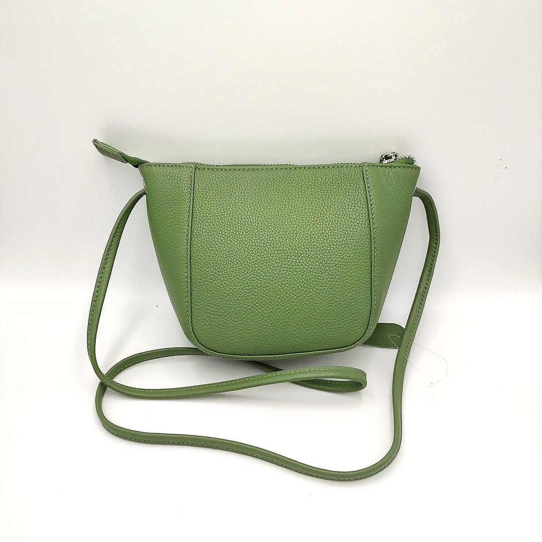 头层牛皮饺子包时尚轻奢款手机包荔枝纹牛皮文艺范斜挎单肩腋下包