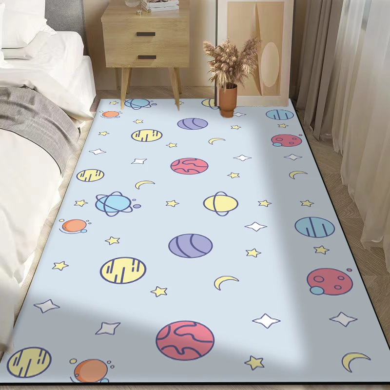 卧室地毯卡通床边地毯客厅水晶绒地垫卧室地垫铺满屋子网红地毯垫
