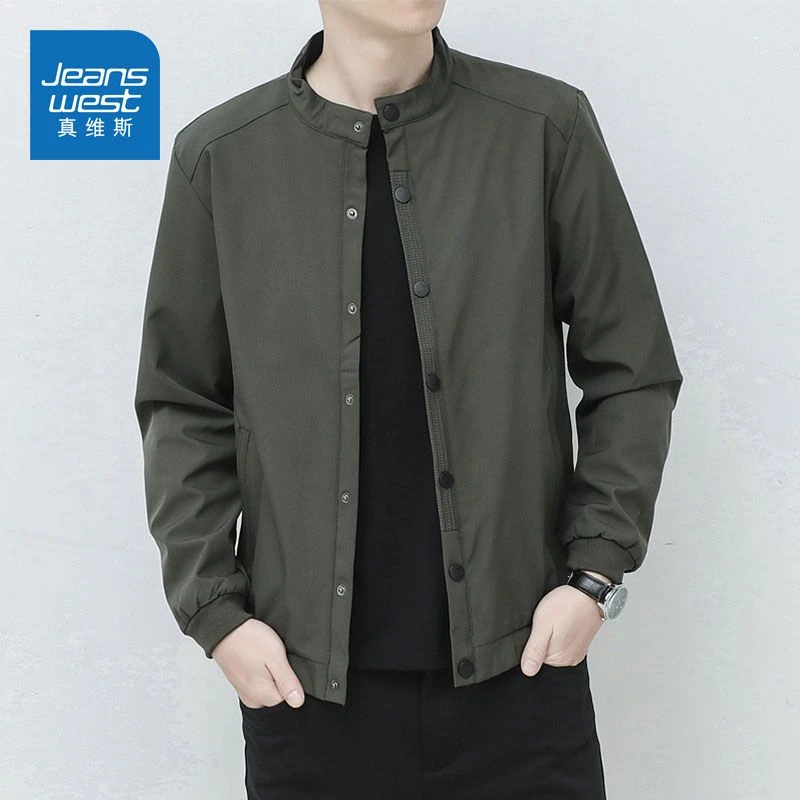 Jeanswest/真维斯2025早秋新款夹克男士美式潮牌运动防风帅气外套