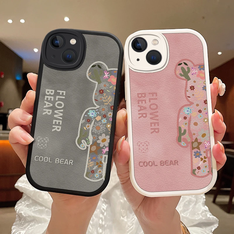 零星花熊适用iPhone15pro手机壳苹果15保护套15plus女款15ProMax