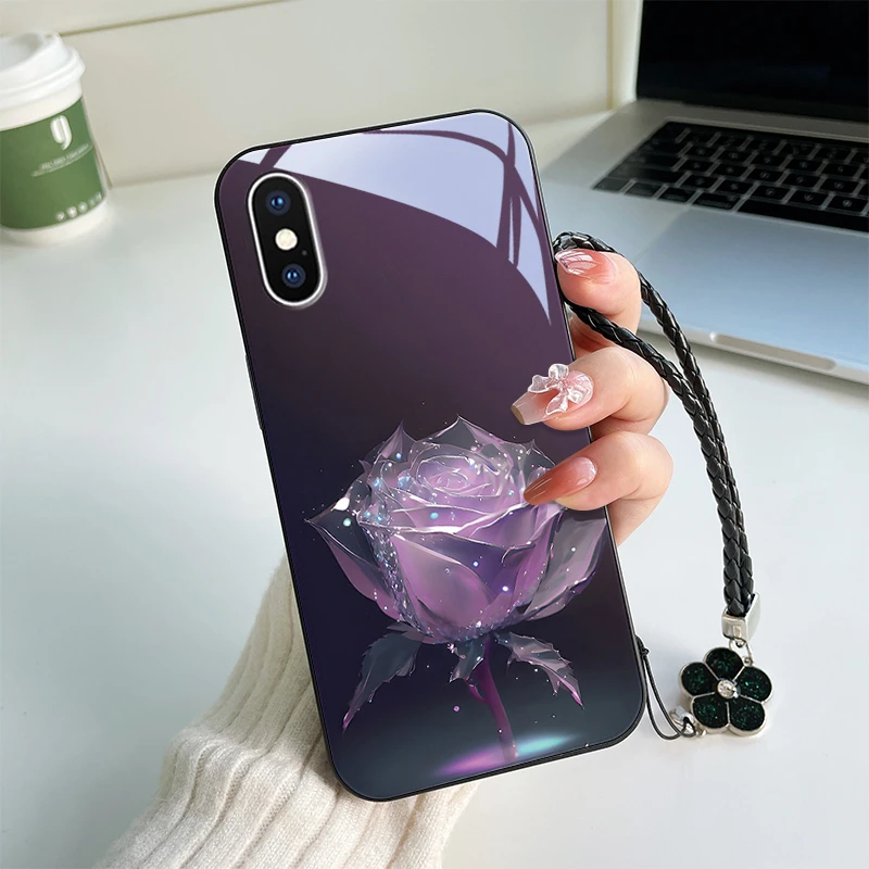 繁星玫瑰适用苹果x手机壳iPhoneXS推荐高颜值保护套苹果XR玻璃壳