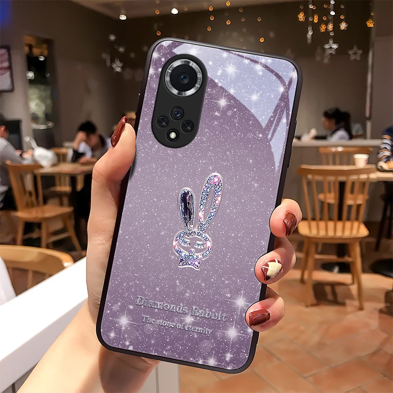 闪亮小兔适用华为荣耀50手机壳荣耀50pro可爱50se个性创意硬壳玻
