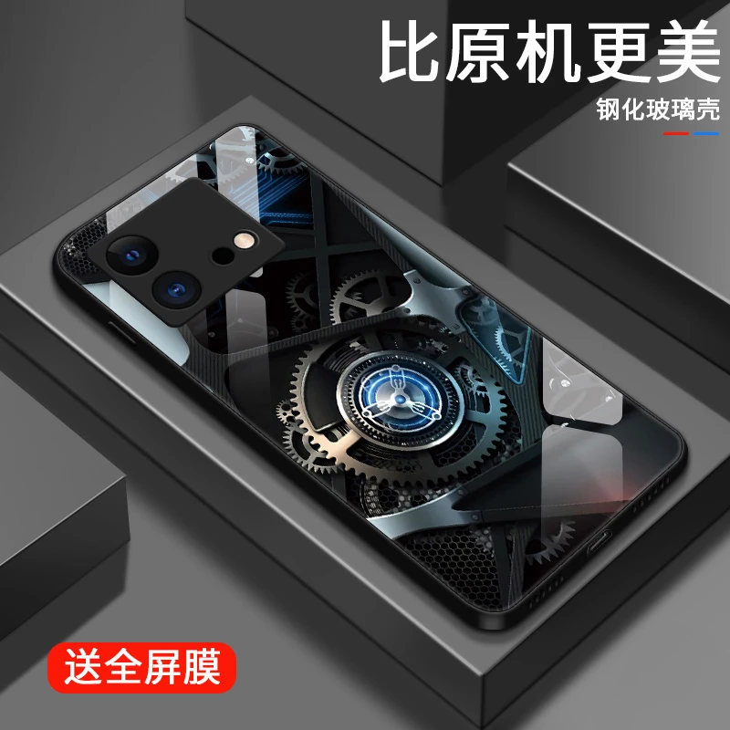 精密齿轮适用iqooneo8手机壳IQOONeo8pro玻璃壳vivoneo8男生潮流