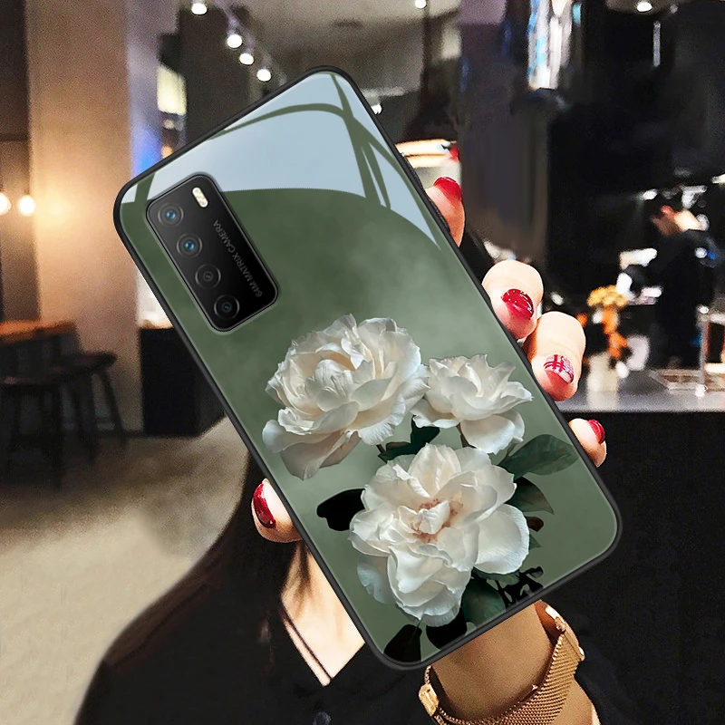 清香花适用华为荣耀play4手机壳honor play4Tpro玻璃壳play4pro优