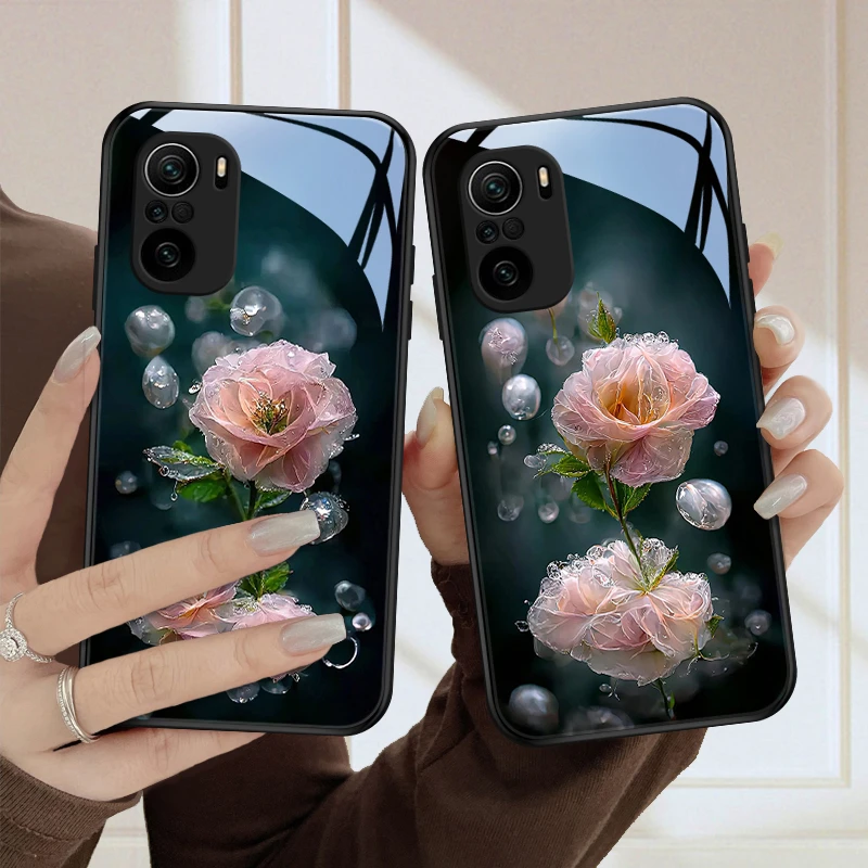 水润花适用小米红米k40手机壳k40s全包防摔k40游戏增强版保护套高