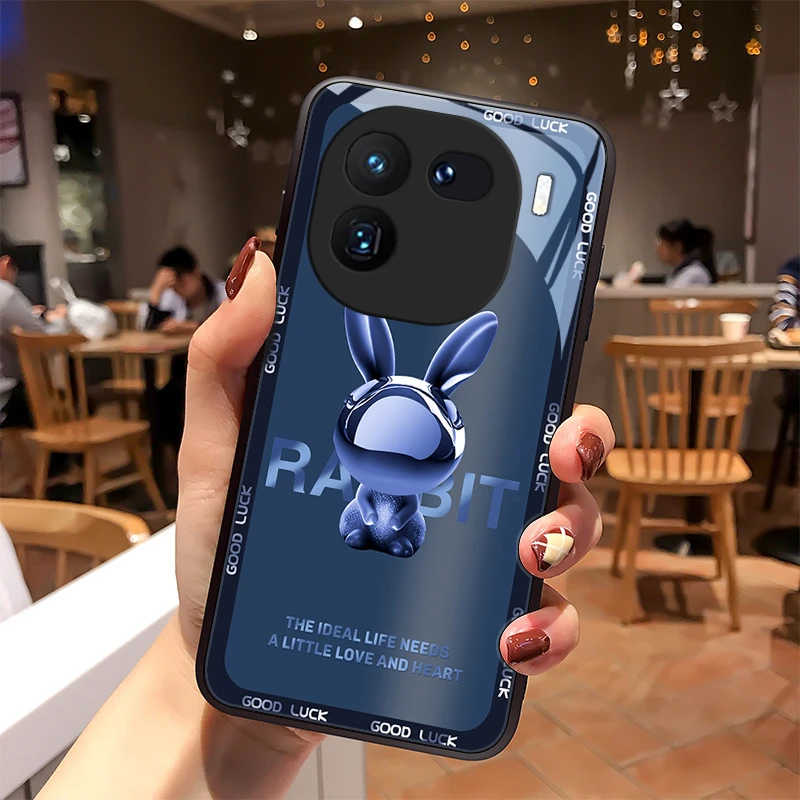 科幻小兔适用vivoiqoo12手机壳IQOO12pro玻璃男生情侣新款女款全