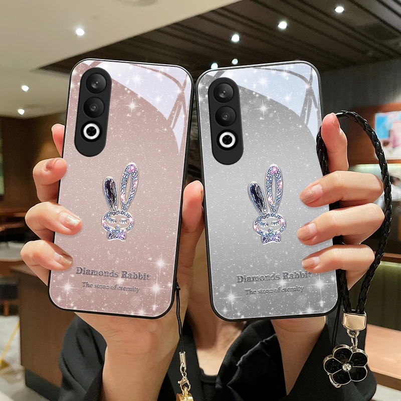 星闪小兔适用OPPOK12手机壳高级玻璃0pp0K12女挂绳软边防摔爆款创