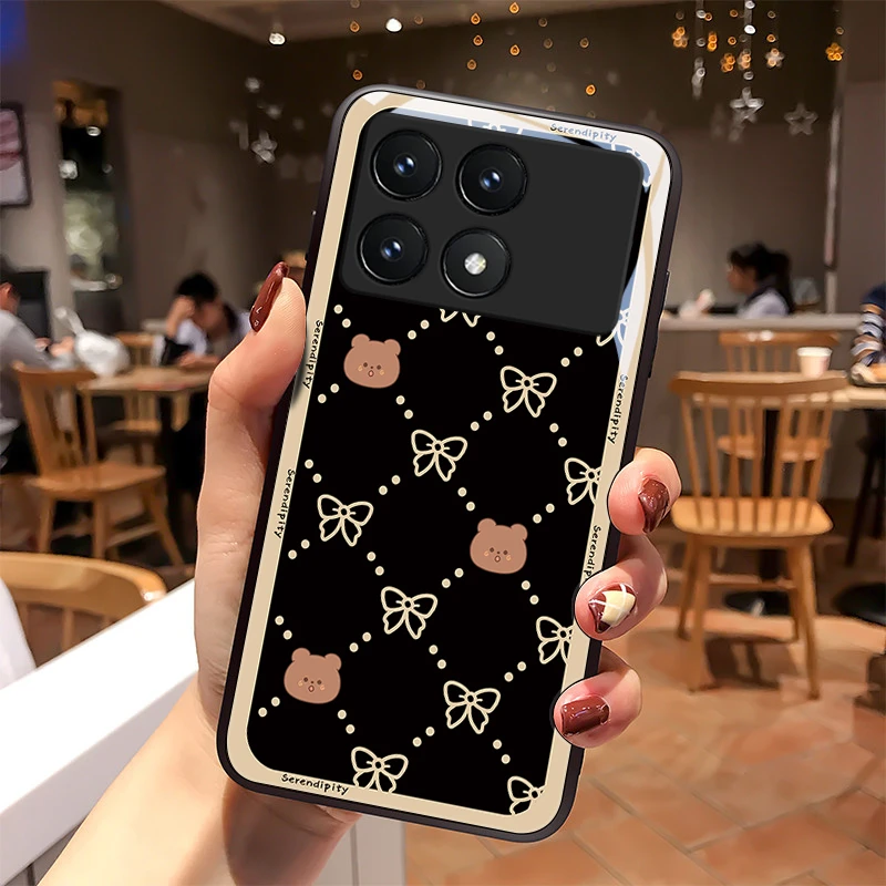 幸运熊适用红米k70pro手机壳小米K70玻璃RedmiK70e保护套防摔镜头