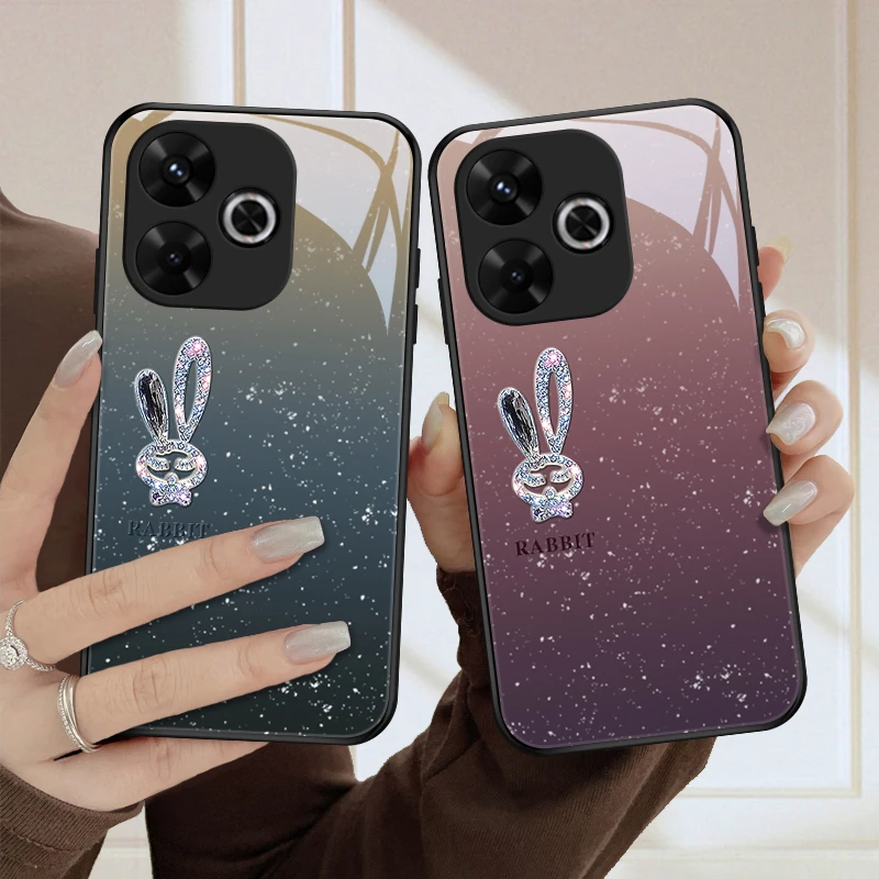 星耀小兔适用红米note13R手机壳note13Rpro玻璃13R女款网红简约硬