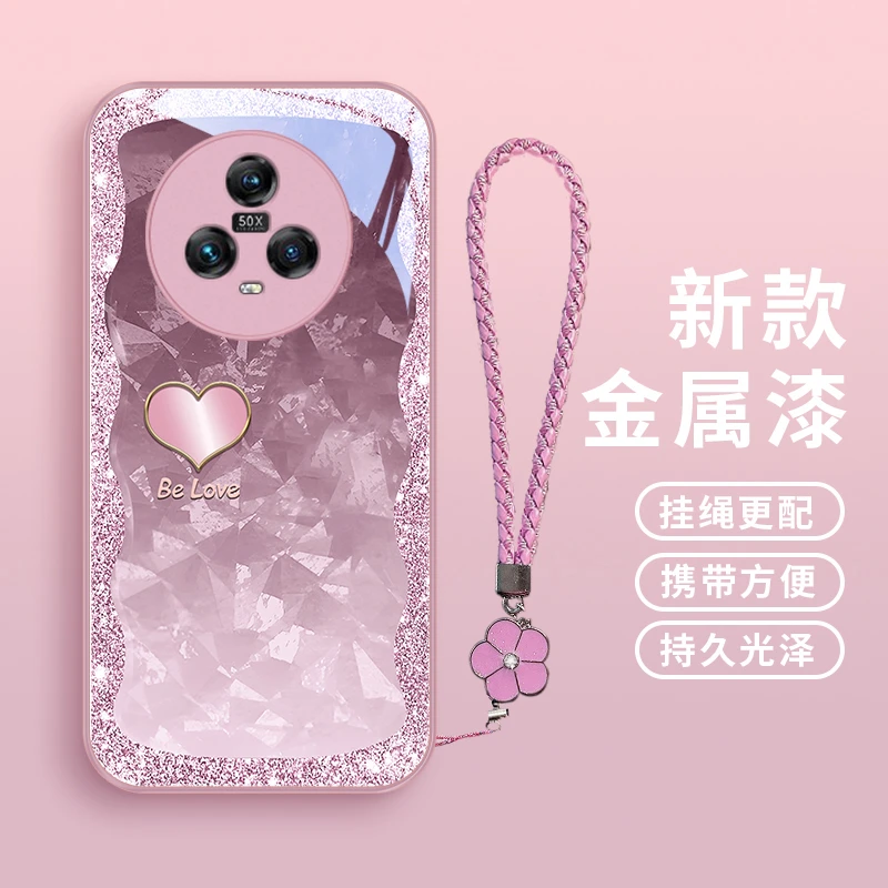 琉闪爱心适用华为荣耀magic5手机壳magic5pro/magic4/4pro女款挂