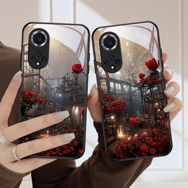 玫瑰城堡适用华为nova9pro手机壳nova9超薄nova9se镜面创意女款5G