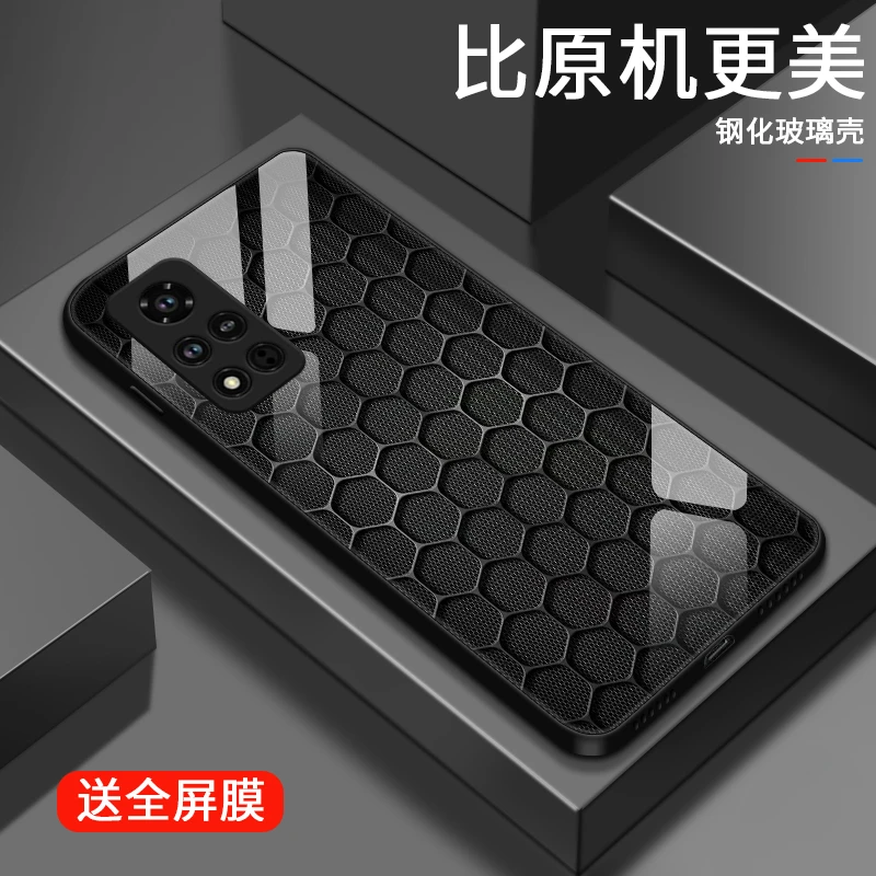 多边图形适用华为荣耀v40手机壳v40轻奢版玻璃壳v30全包v30pro防