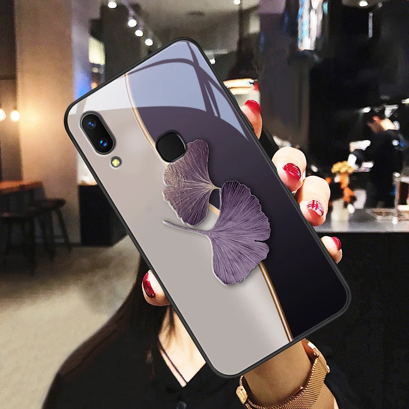 暗紫杏叶适用vivox21手机壳x21后置指纹屏幕玻璃x21a女款潮流创意