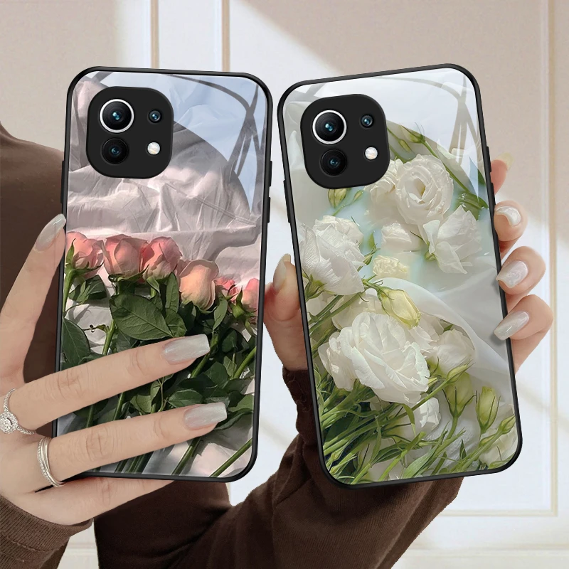 恬静花适用小米11手机壳11Pro保护套高级女款全包防摔小米11青春