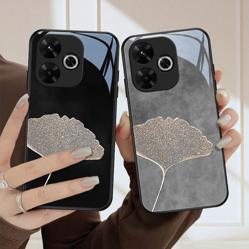 朦胧杏叶适用红米note13R手机壳note13Rpro奢华女款高颜值防摔硅