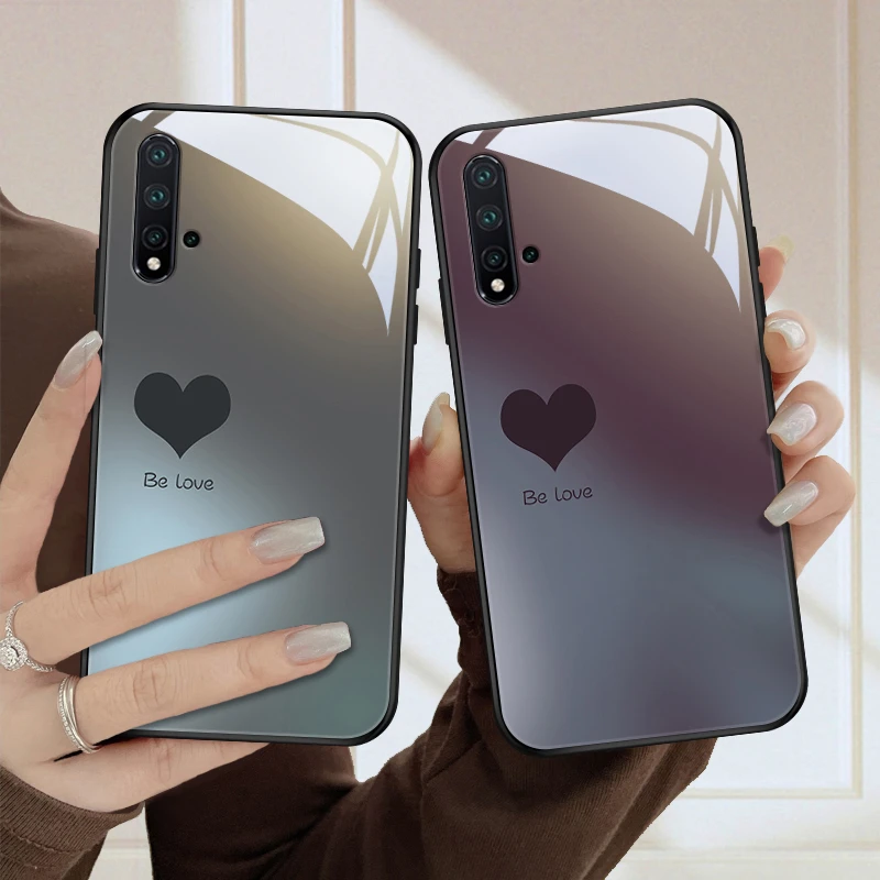 质感爱心适用华为nova5手机壳5pro情侣nova5i个性5ipro玻璃男生网
