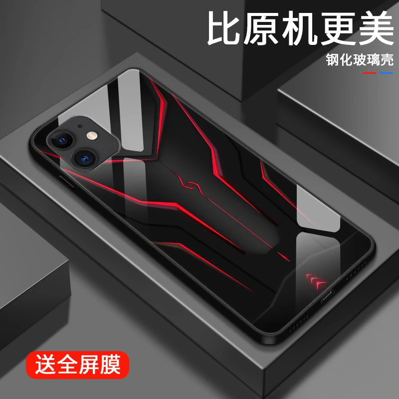炫酷机甲适用苹果11手机壳iPhone11pro超火玻璃11promax防摔个性