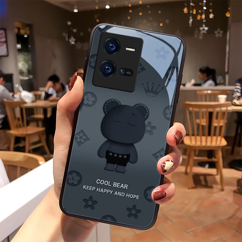 圆脸熊vivoiqoo10手机壳IQOO10pro玻璃款全包硅胶防摔男生女款潮