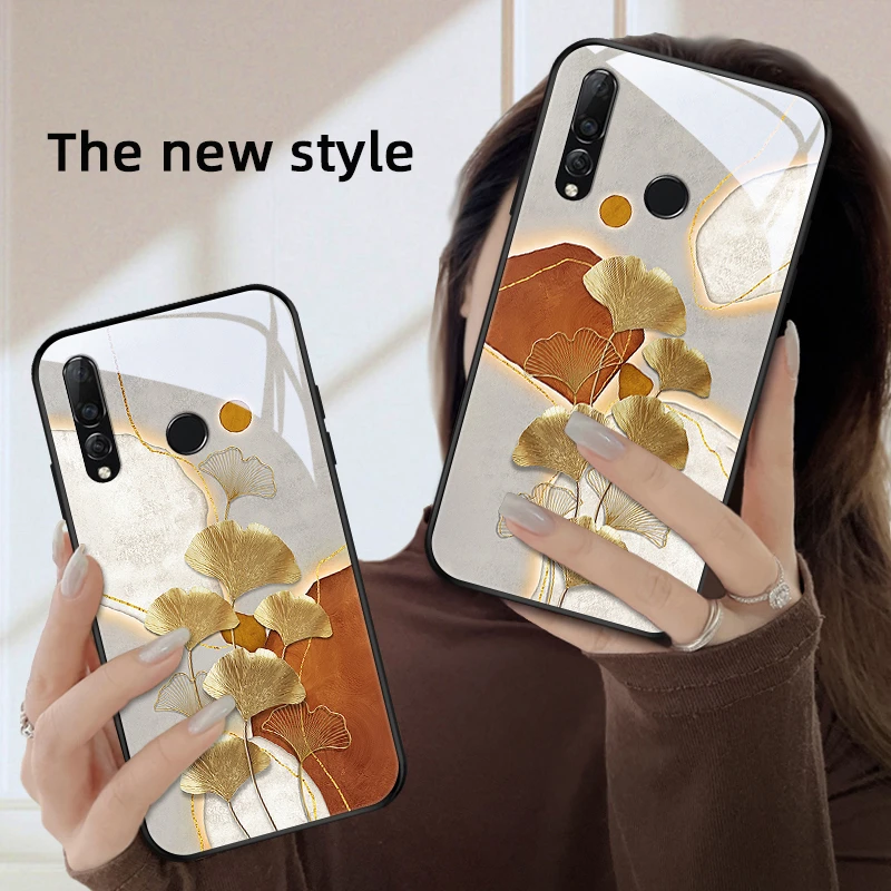 金色叶子适用华为nova4e手机壳nova4女款nova3网红奢华3e保护套潮