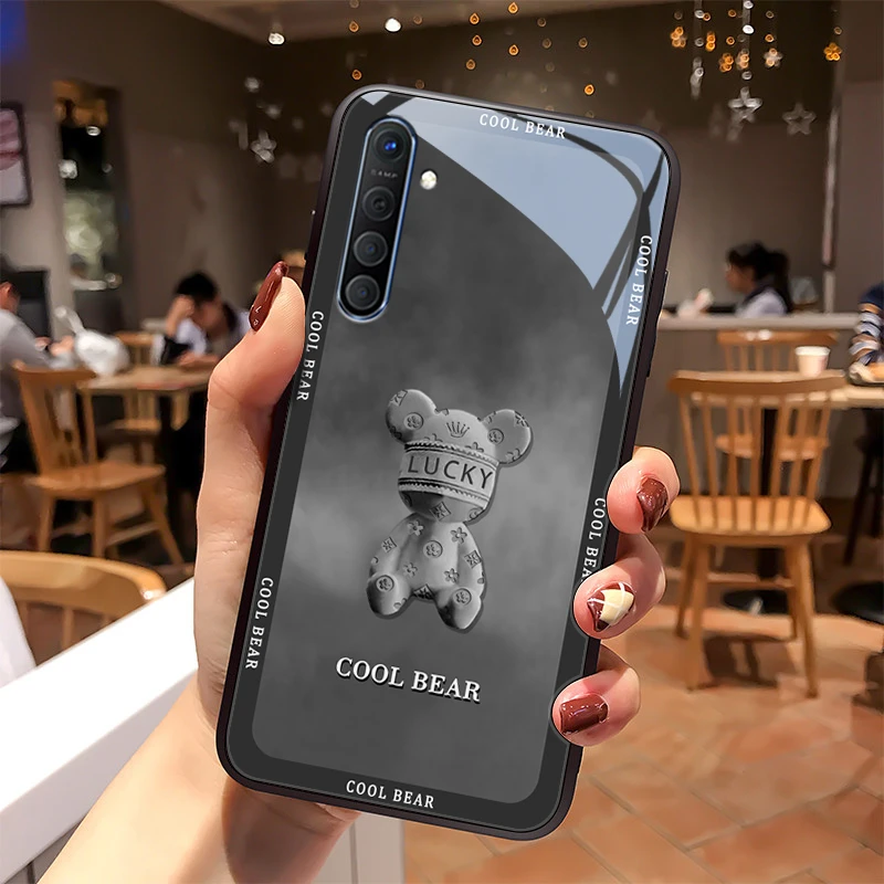 好运熊适用realmeX2手机壳realmeX玻璃壳x2pro高级女款潮牌oppo保