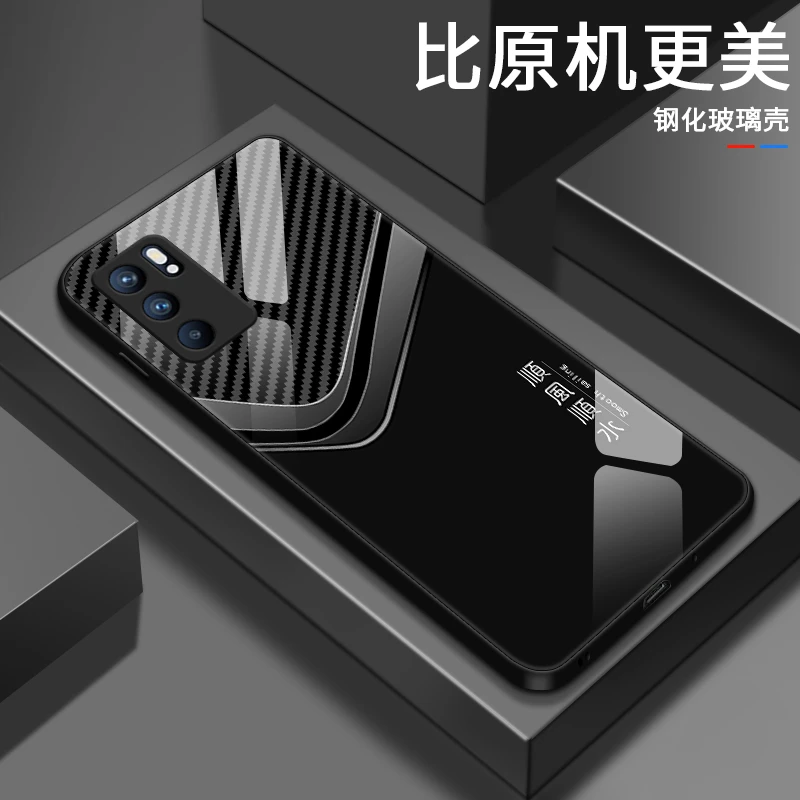 顺风色彩适用opporeno6手机壳Reno6pro玻璃壳男士大气保护套reno