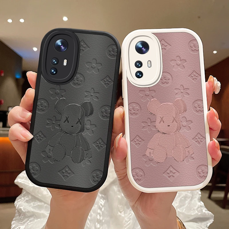 精美熊适用小米12s手机壳12Spro创意女款小羊皮12sUltra保护套潮
