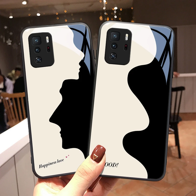 创意形状适用小米红米note10手机壳红米note10pro黑白redmi保护套
