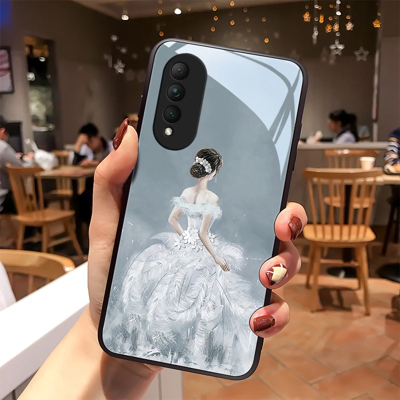 羽裙纱适用华为荣耀x20se手机壳honor x20仙女玻璃x10情侣女款保