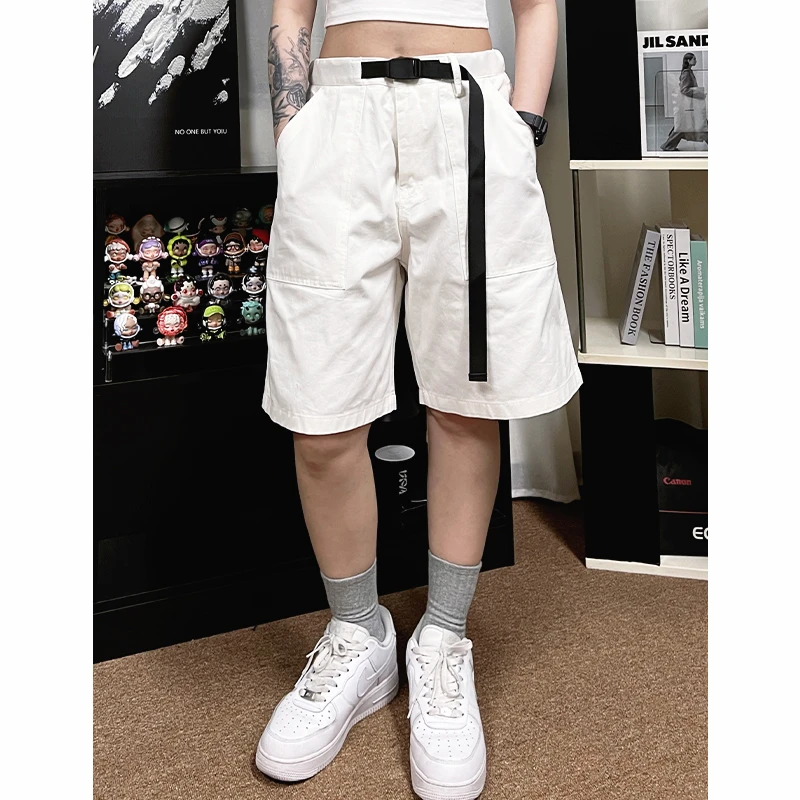 Wildkidz美式街头工装短裤百搭宽松纯色阔腿日系休闲五分裤男女夏