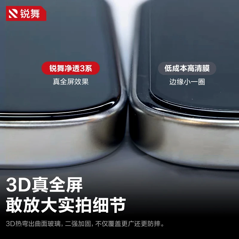 锐舞3系苹果钢化膜iPhone15手机膜3D热弯14P无尘仓护眼电镀钢化膜