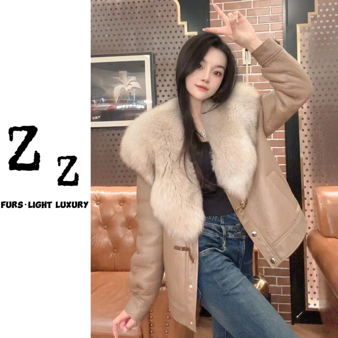 新款 2024 | LC燕麦暖咖 FURS 精致百搭简约 皮毛一体外套-DY2333