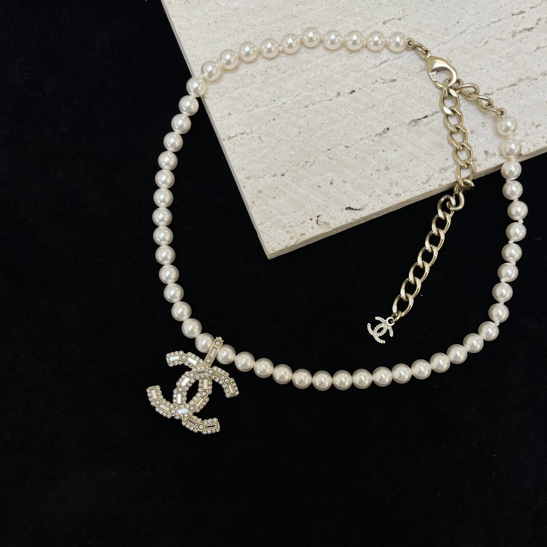 95新 Chanel/香奈儿 珍珠双C项链 RB2024027