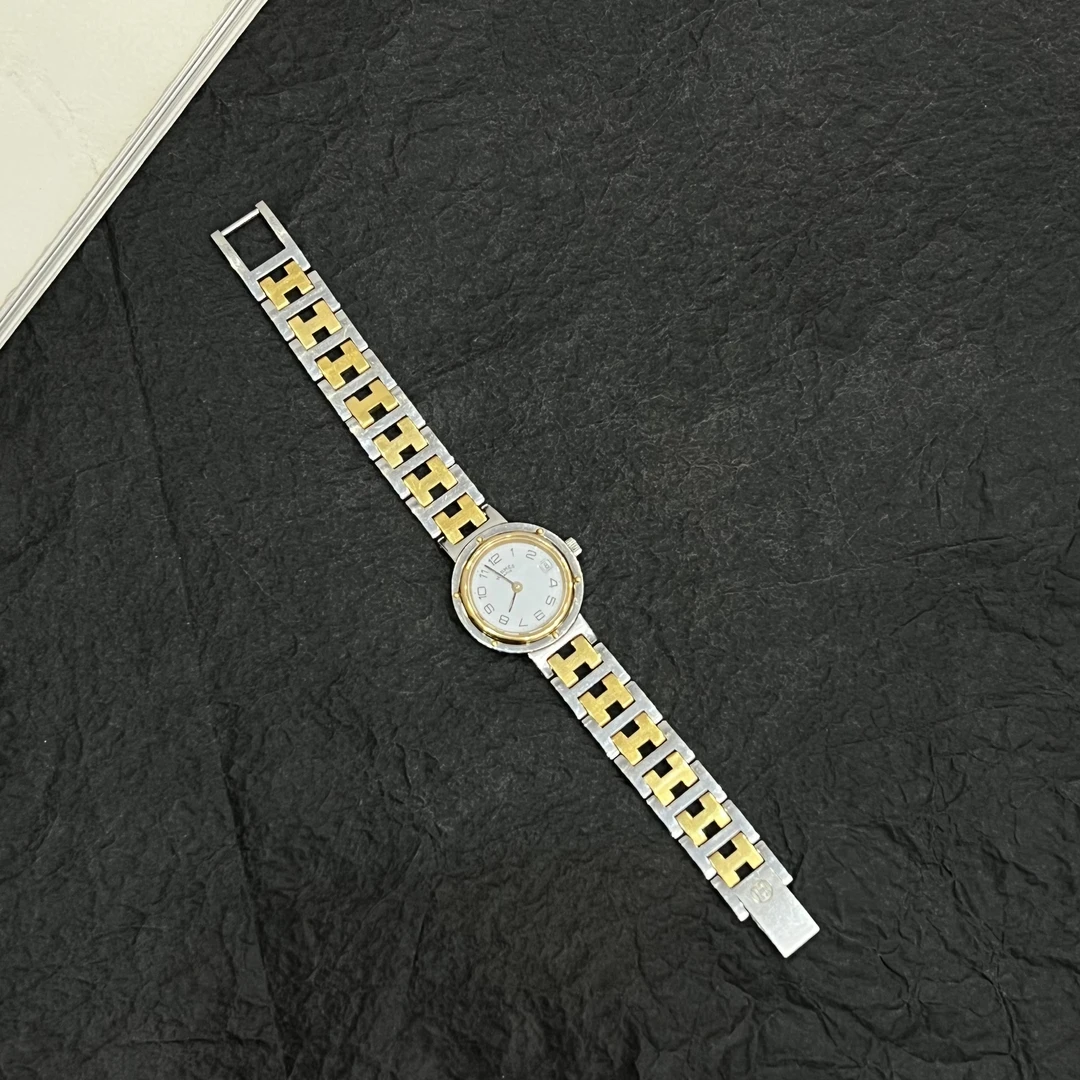 Hermes/爱马仕 爱马仕金银拼色圆形表盘手表