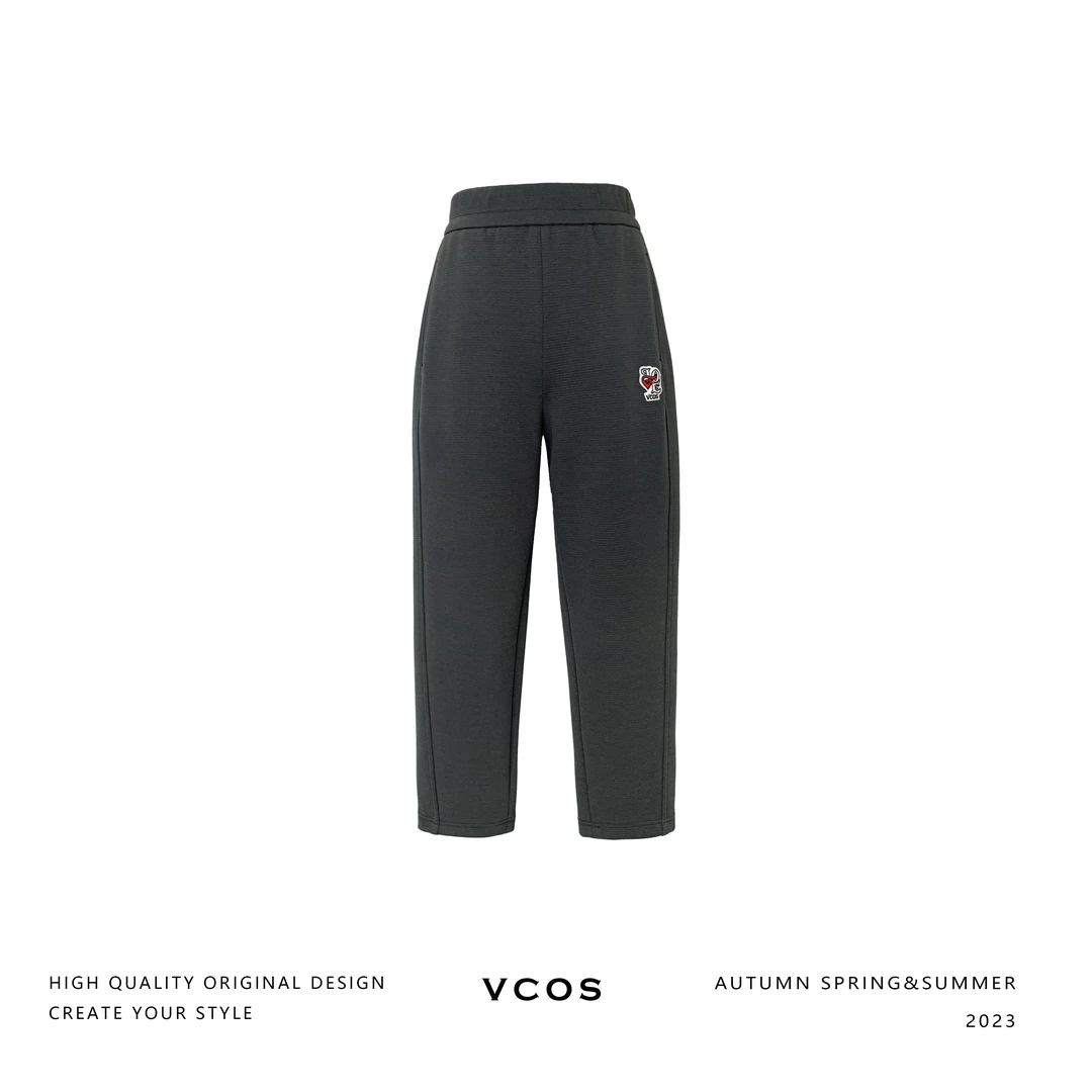 加绒松紧腰刺绣时尚百搭休闲裤（三个色）