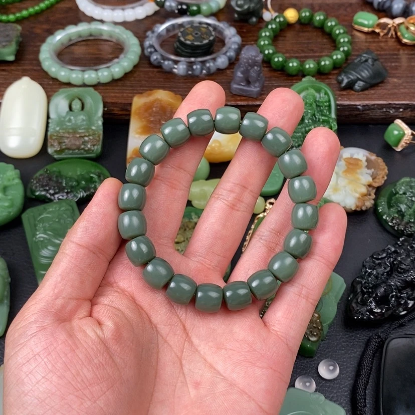 【闪购商品】和田玉颈饰未镶嵌沙枣青手串