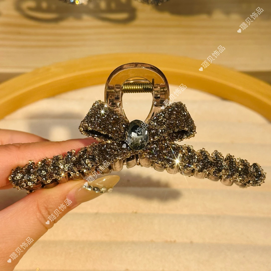 11cm茶咖蝴蝶结麦穗春夏新品气质轻奢时尚抓夹小抓夹刘海小夹子