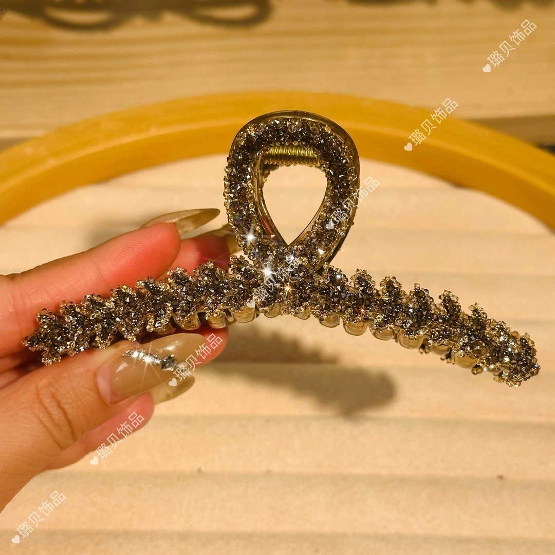 11cm茶咖色麦穗抓夹气质轻奢时尚百搭简约精致重工韩版优雅大抓夹