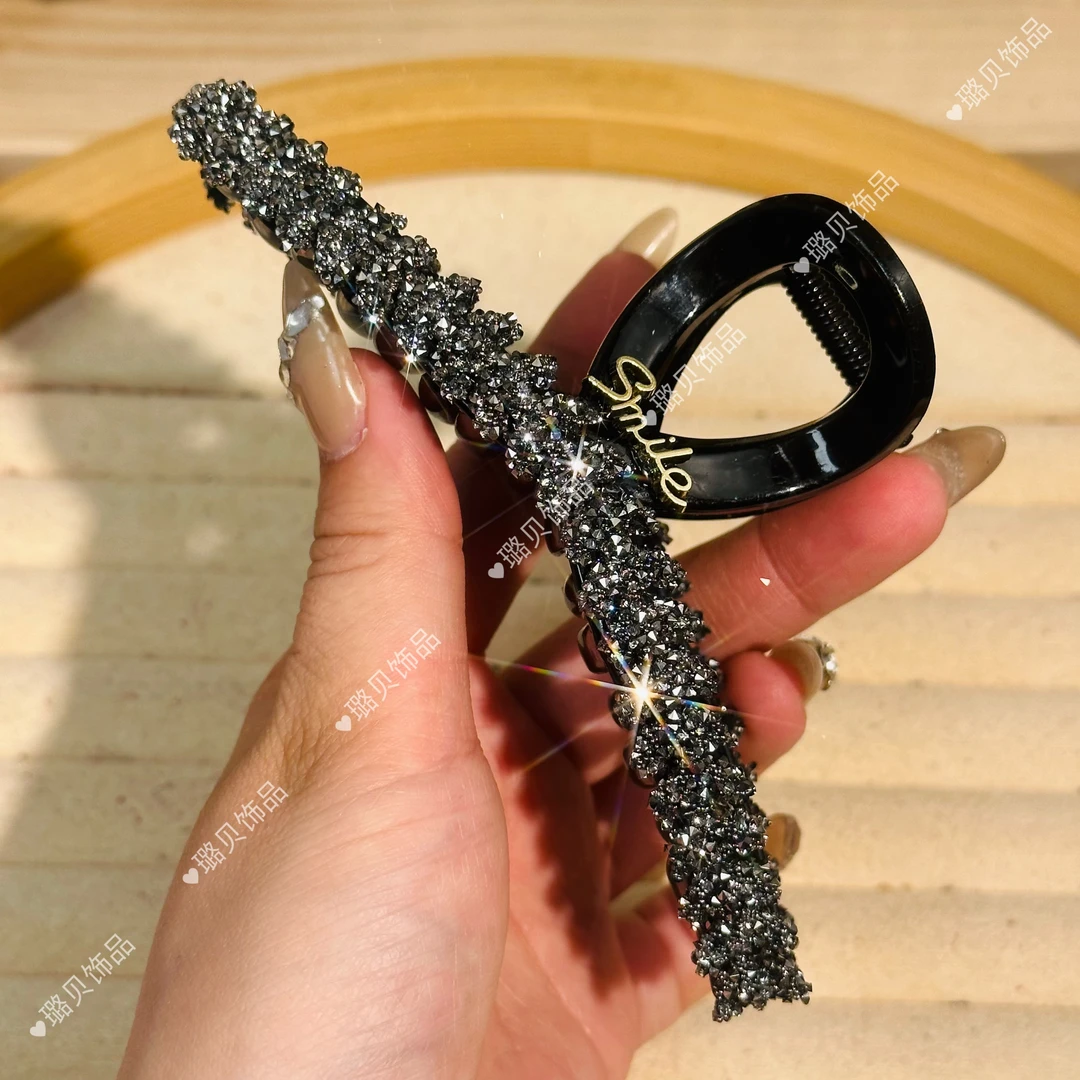 13CM麦穗韩版字母抓夹大号高级感盘发鲨鱼夹后脑勺发量多爪夹发夹