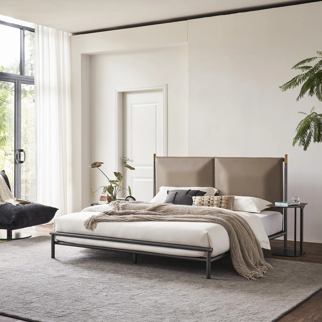 DAWOOD大屋高级感北欧轻奢主卧双人大床魔法斗篷马鞍皮床A-C435