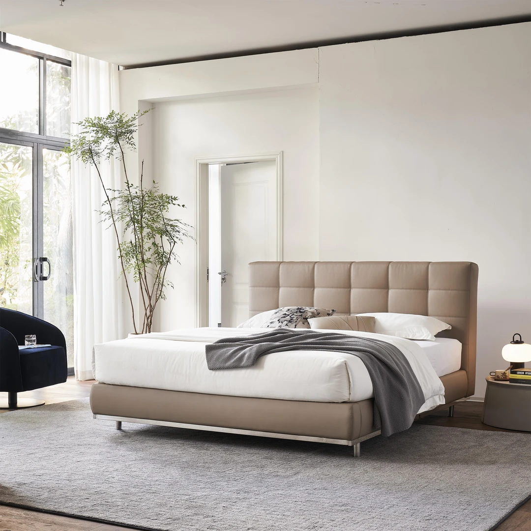 大屋严选劳伦斯双人大床意式极简简约主卧双人大婚床大卧室A-C443