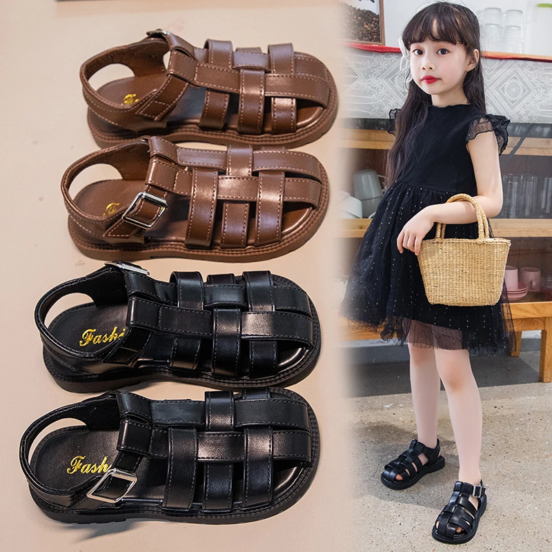 夏季编织凉鞋软底沙滩猪笼鞋镂空时尚女童防滑小女孩休闲童鞋650