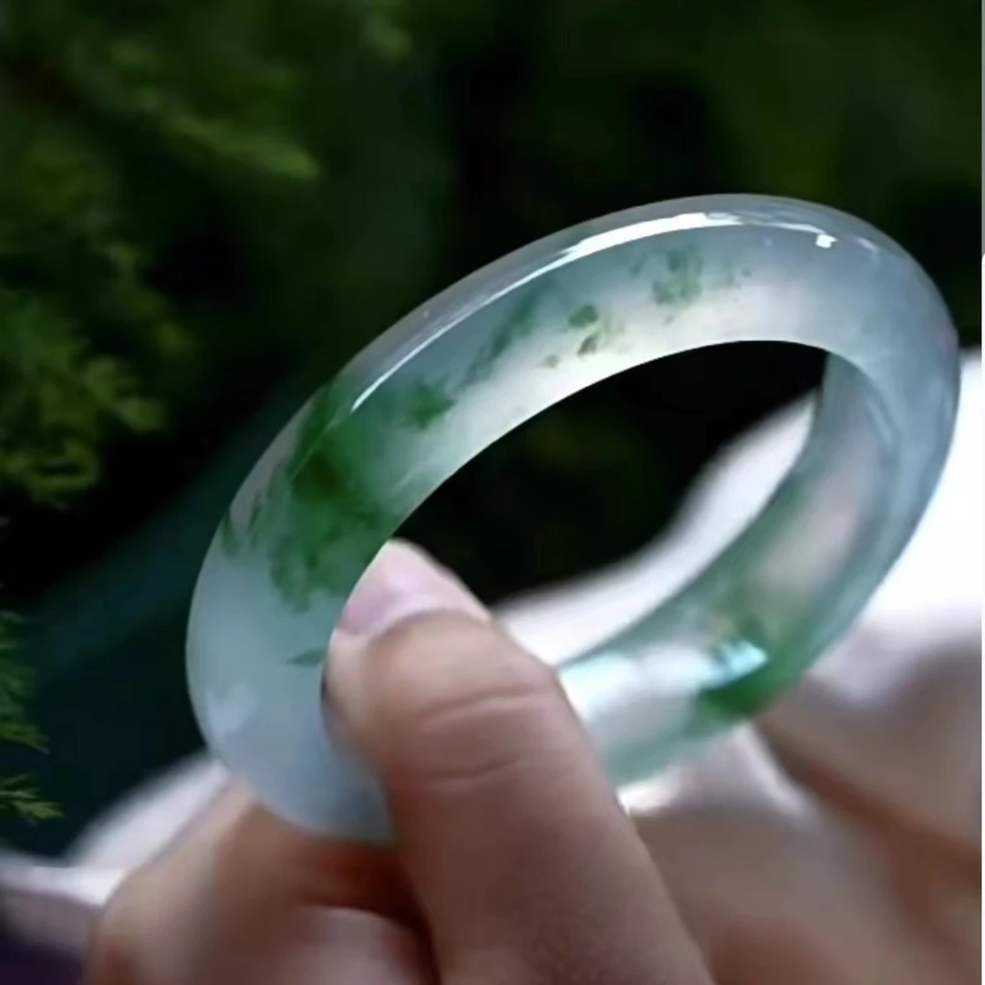 正品爆款冰透飘花正圈女款百搭精美高档女款手镯