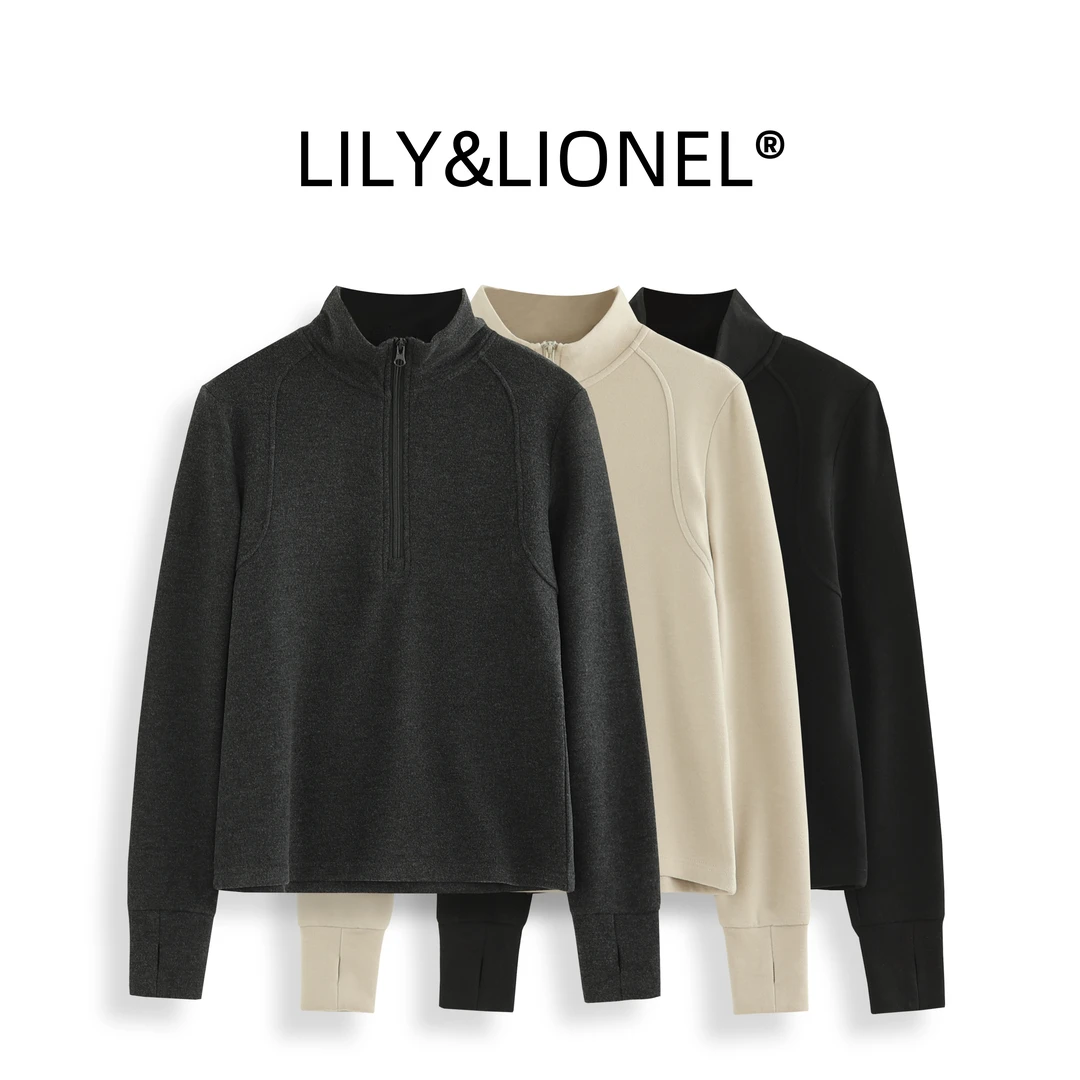 「自发热 双面澳绒」立领半拉链内搭打底衫 秋冬韩版保暖百搭卫衣女