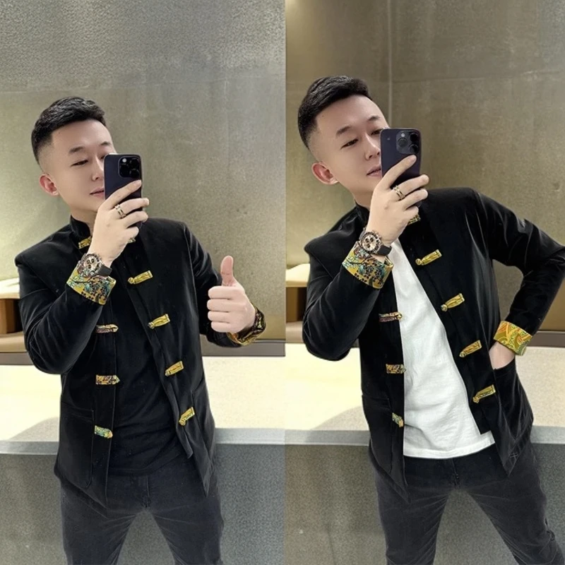 男女款冬季中国风唐装长袖外套休闲欧货褂子宽松百搭修身立领棉衣