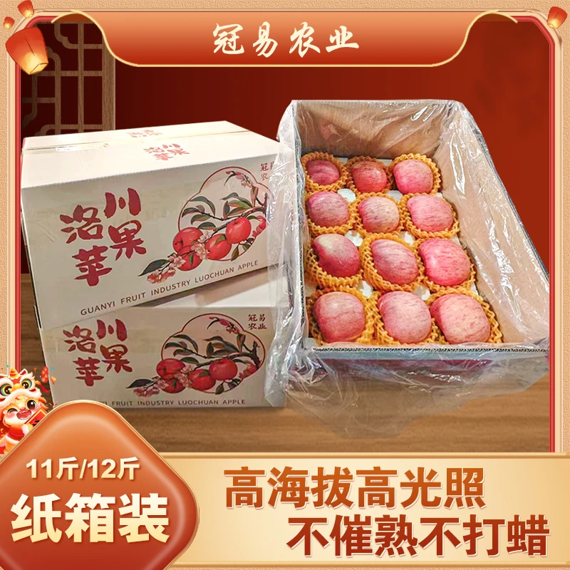 【单箱24枚】25年新鲜洛川苹果果味浓郁饭后佳品原生态产地包邮发货