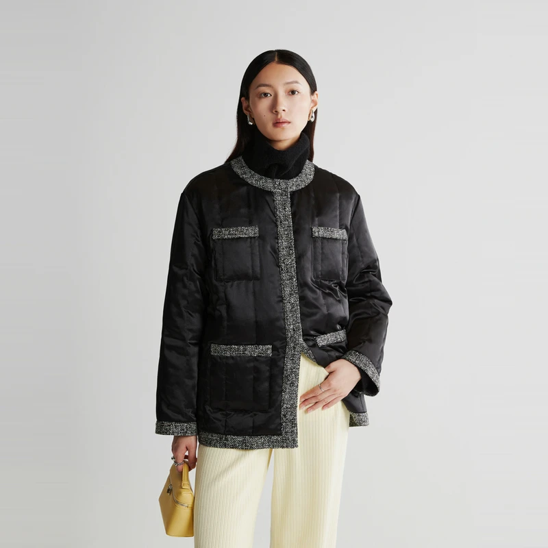 HPLY/荷比俪冬新斜纹小香气质温柔外套HDD41560172-1