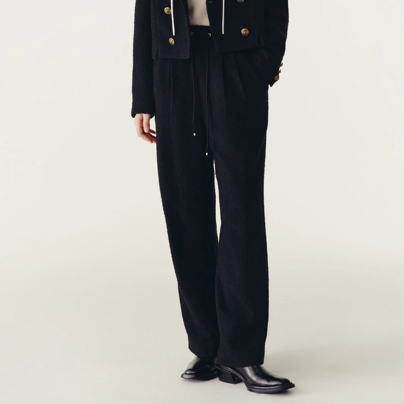 HPLY荷比俪冬季新款女圈圈呢连腰加橡筋腰休闲裤HEC43410102